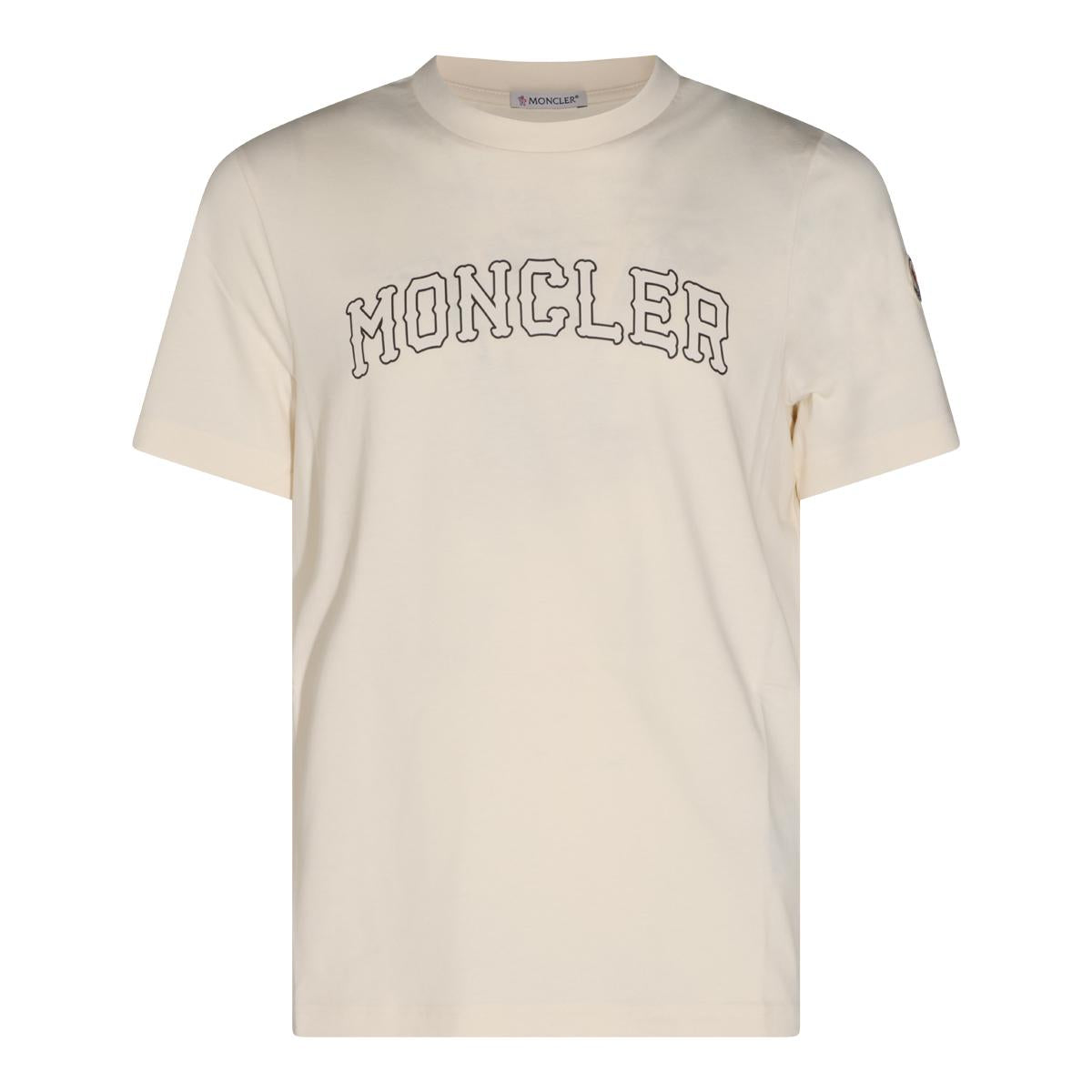 Moncler White Cotton Short Sleeve T-Shirt for Men