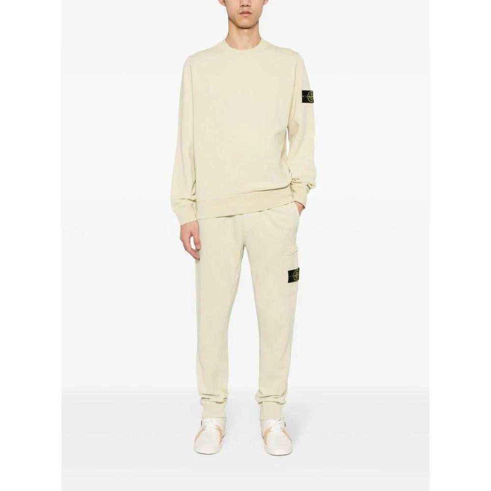 STONE ISLAND Cotton Fleece Crewneck Sweatshirt Men Navy