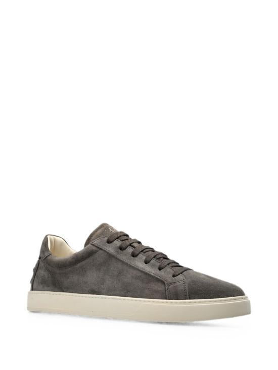 Tods Dark Brown Leather Low-Top Sneakers for Men