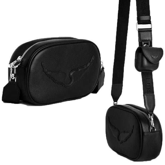 Zadig&Voltaire Black Leather Rock With You Camera Crossbody Bag