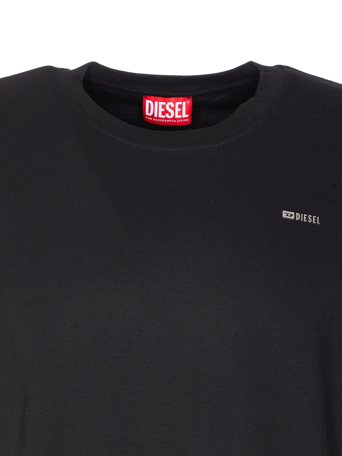 DIESEL Black Cotton Short Sleeve T-Shirt