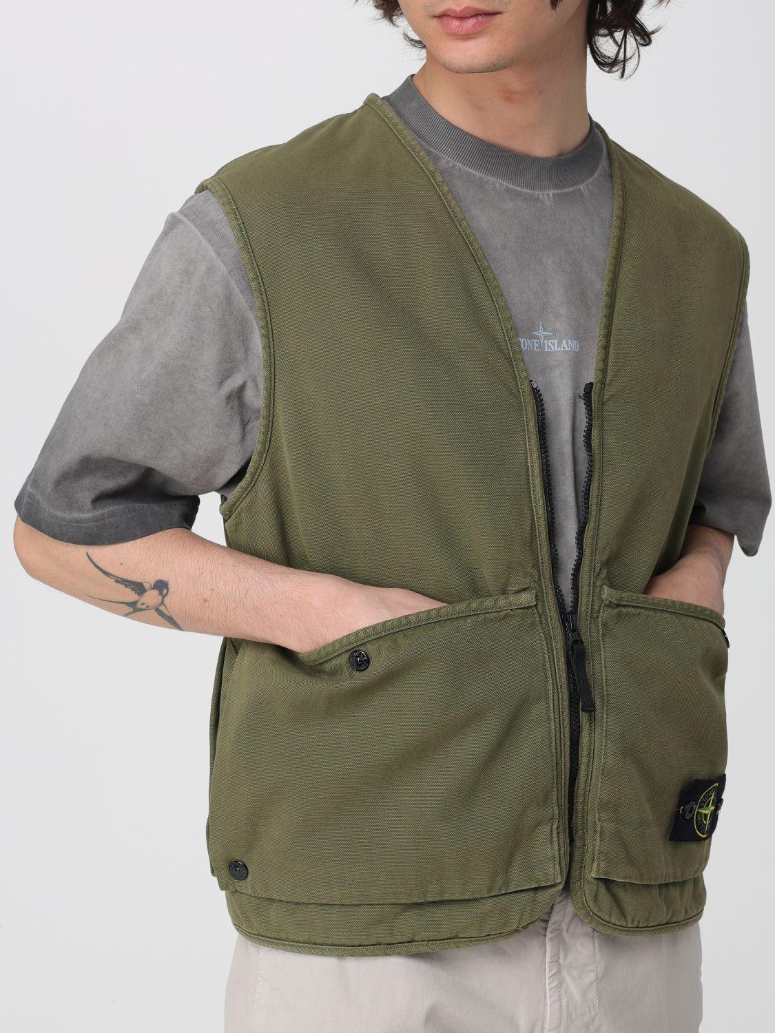 STONE ISLAND Nylon Lightweight Vest Men's Outerwear Green