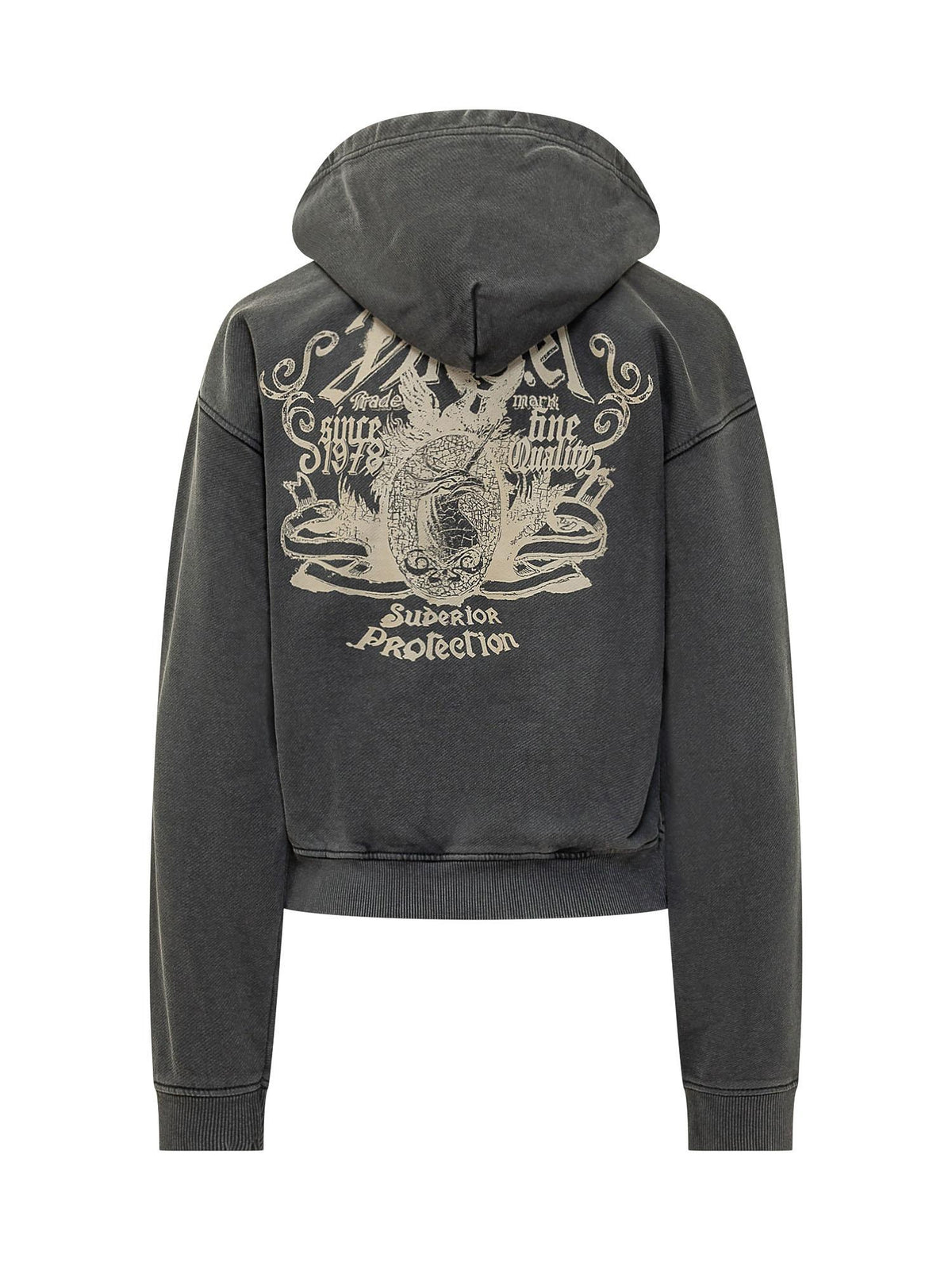 DIESEL Grey Cotton Logo Sweatshirt Women