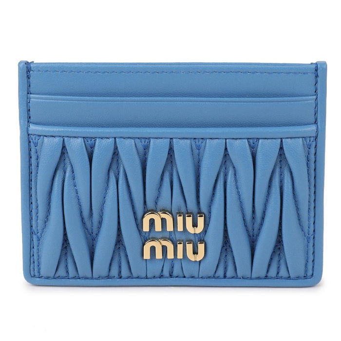 Miu Miu Matelassé Nappa Leather Card Holder Pink
