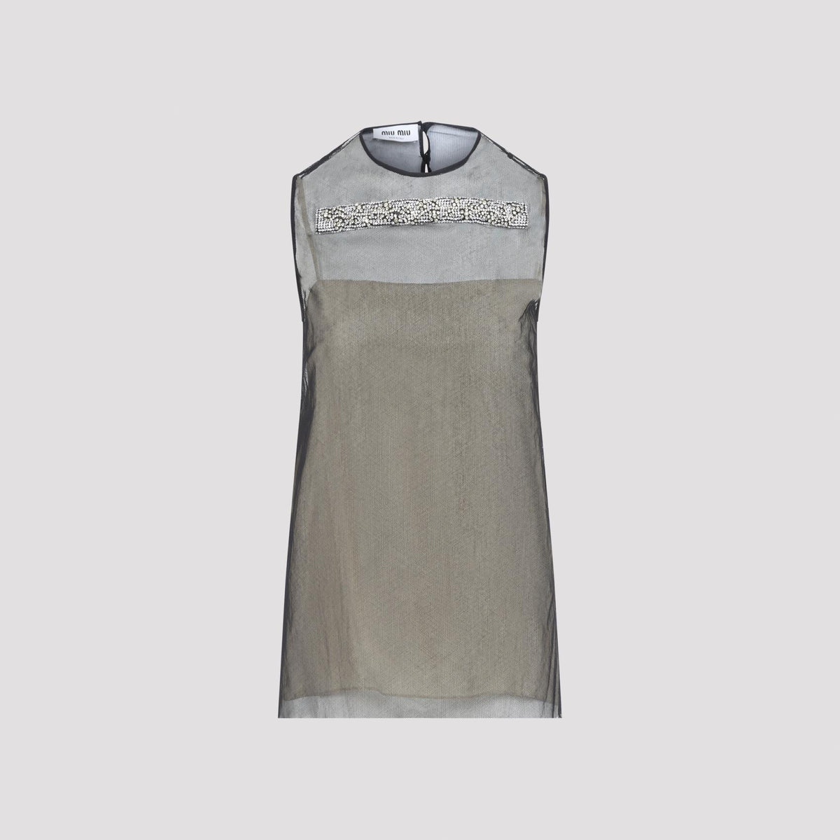 Miu Miu Cotton Tank Top Sleeveless Shirt Ivory