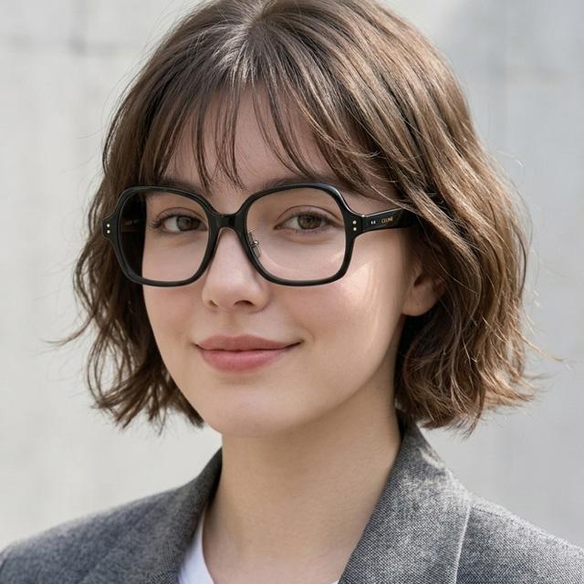 CELINE Acetate Full-Rim Eyeglass Frames Unisex Asian Fit CL50148F 001
