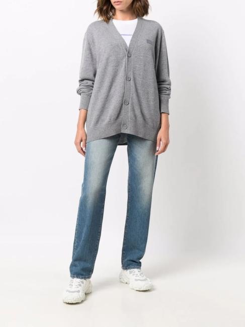 Acne Studios Face Logo Gray Cardigan