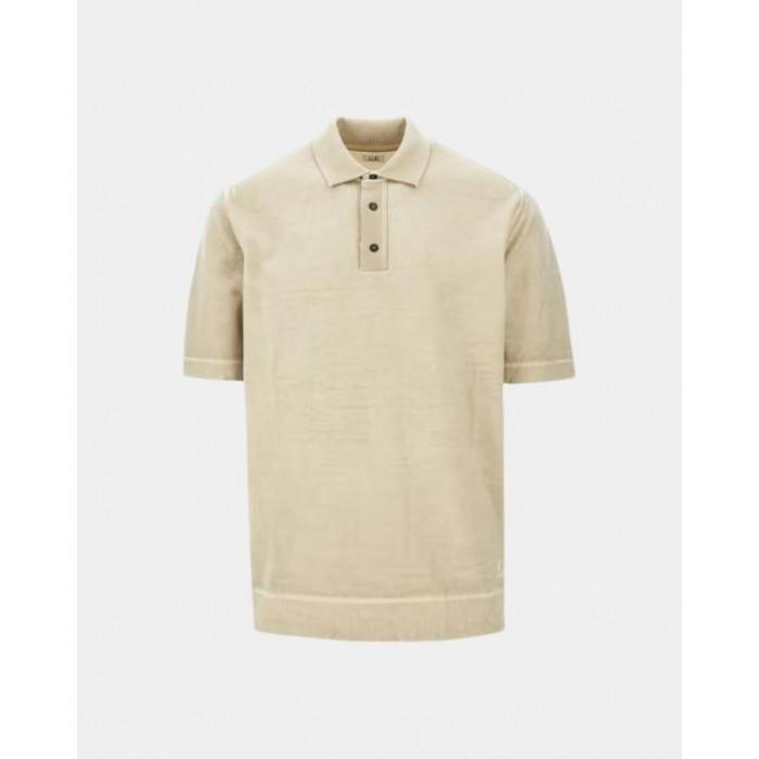 CP Company Cotton Crepe Double Dyed Polo Shirt Green Men’s