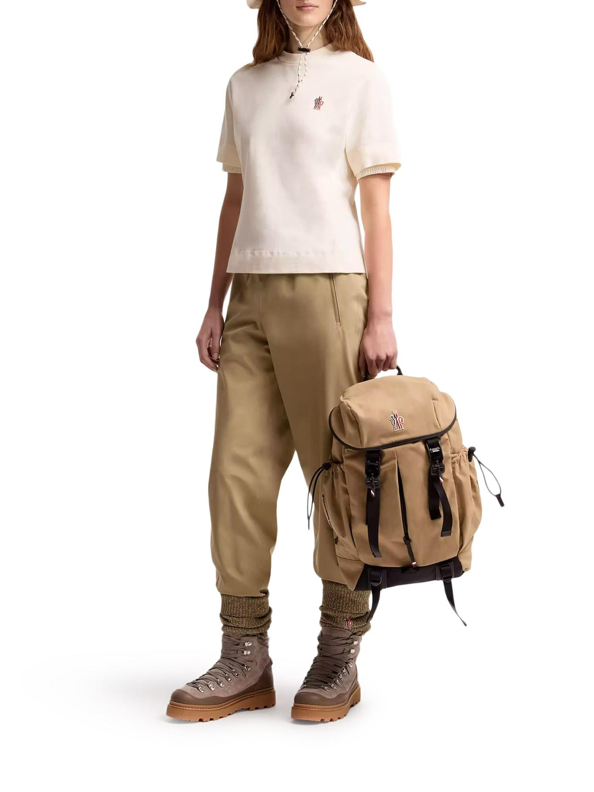 Moncler Natural Cotton Short Sleeve T-Shirt