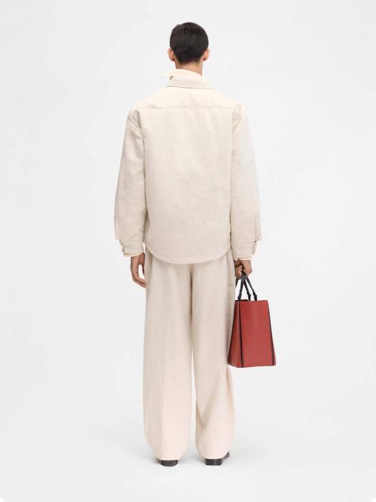 JACQUEMUS Light Beige Long Sleeve Shirt 236SH105 1033130