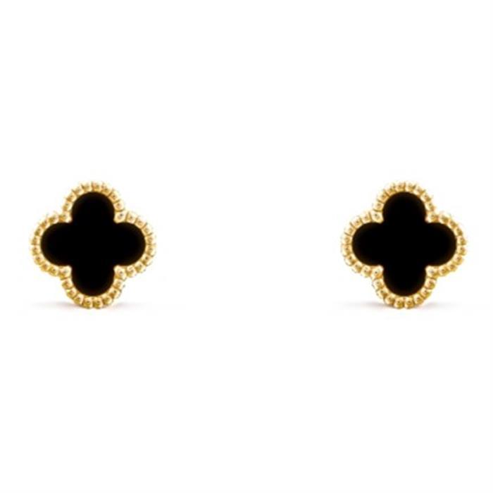 Van Cleef & Arpels Sweet Alhambra Earrings Gold Mother of Pearl