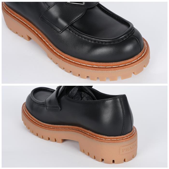 PRADA Triangle Logo Leather Loafers 2DE151 070 F0002