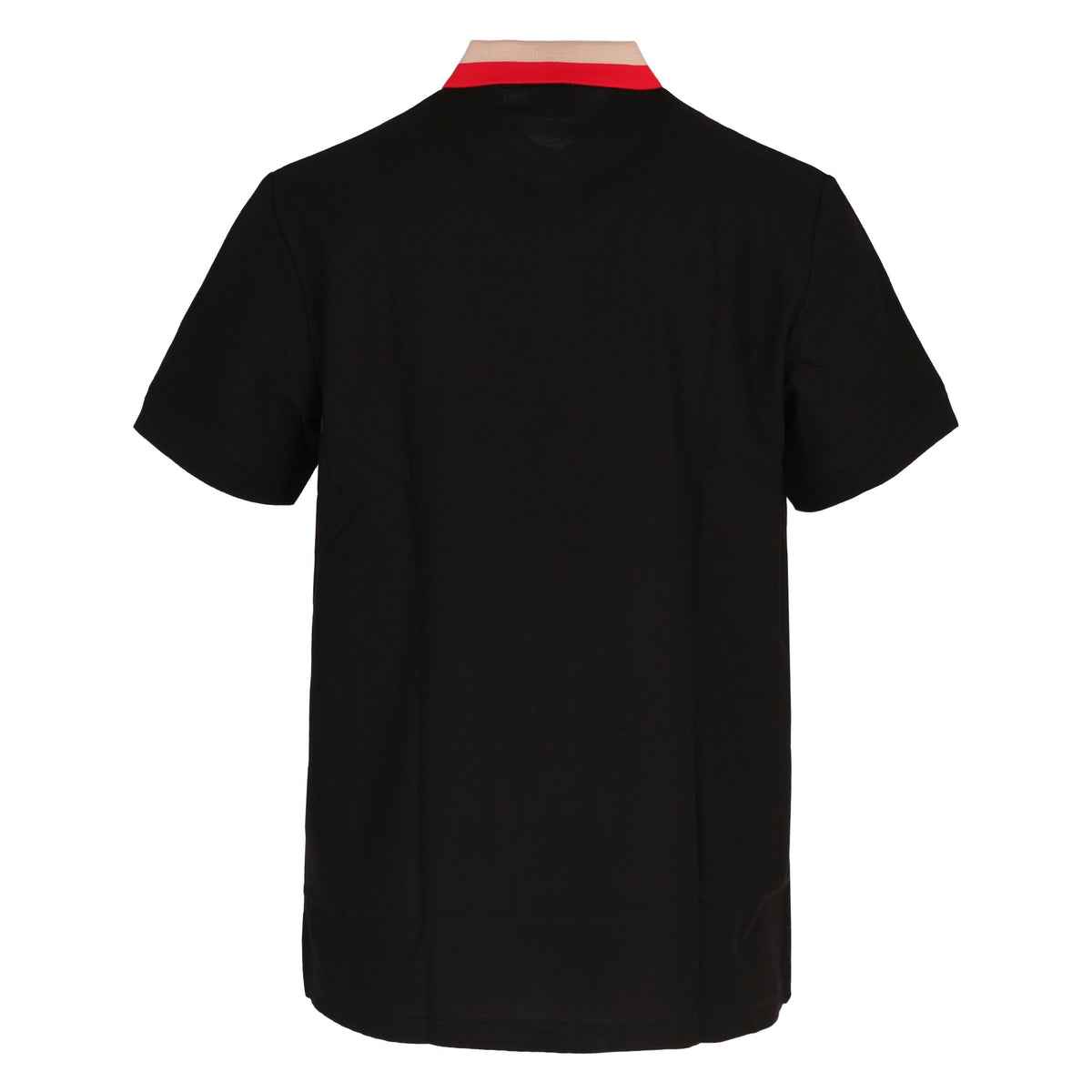 BURBERRY Black Cotton Short Sleeve Polo Shirt
