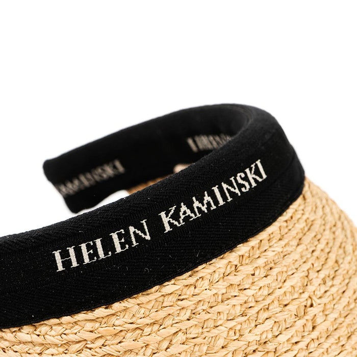 HELEN KAMINSKI Natural Black Logo Bianca 12 Sun Visor Cap