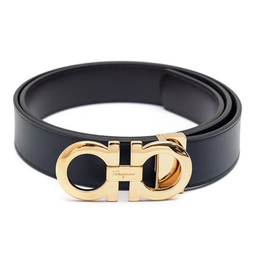 Ferragamo Reversible Gancini Leather Belt Men’s Black/Brown 67 5542 00 3