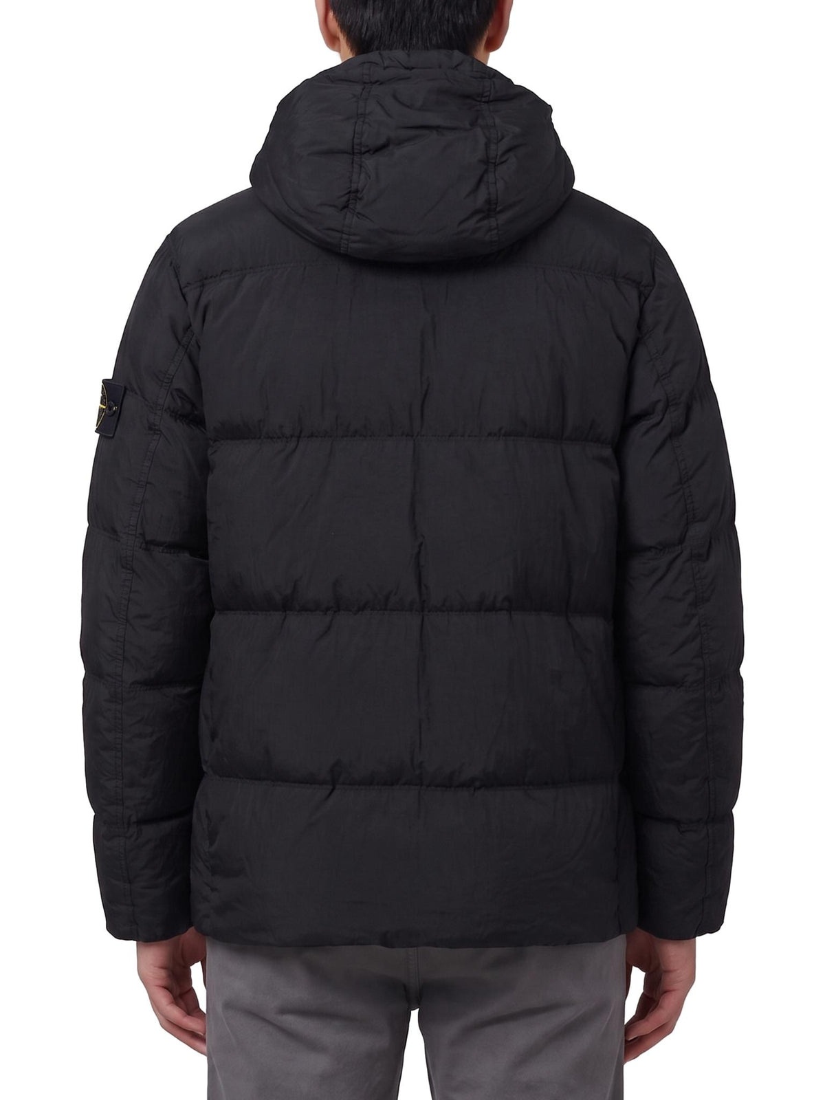 STONE ISLAND Black Down Puffer Jacket for Men