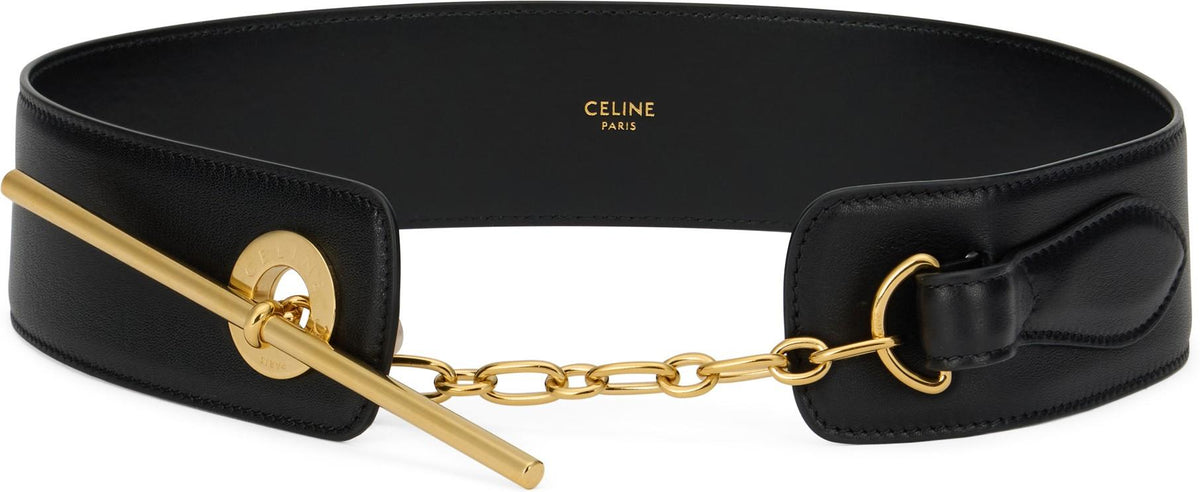CELINE Black Leather Belt