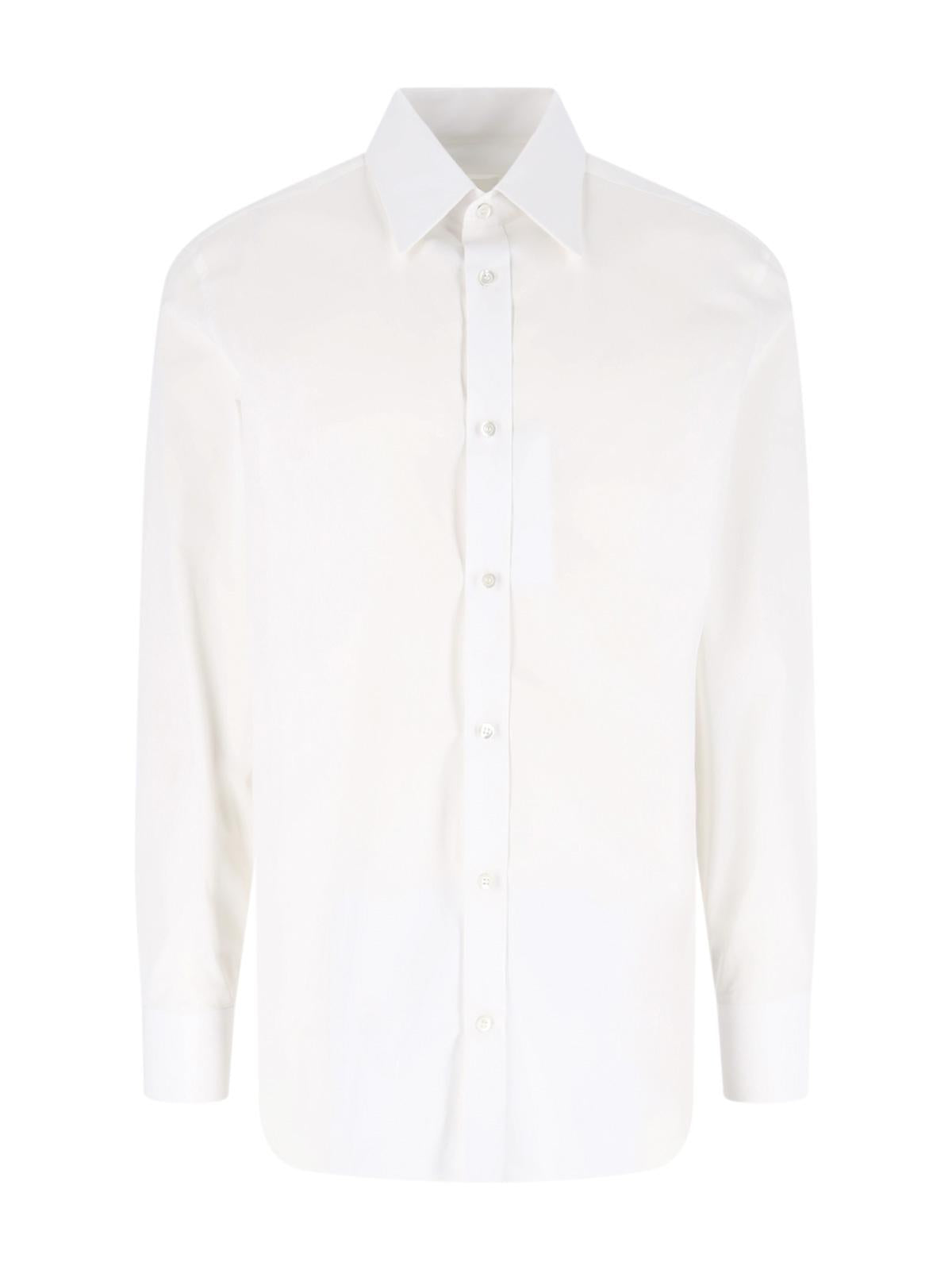 Maison Margiela Long Sleeve Shirt White Cotton Poplin