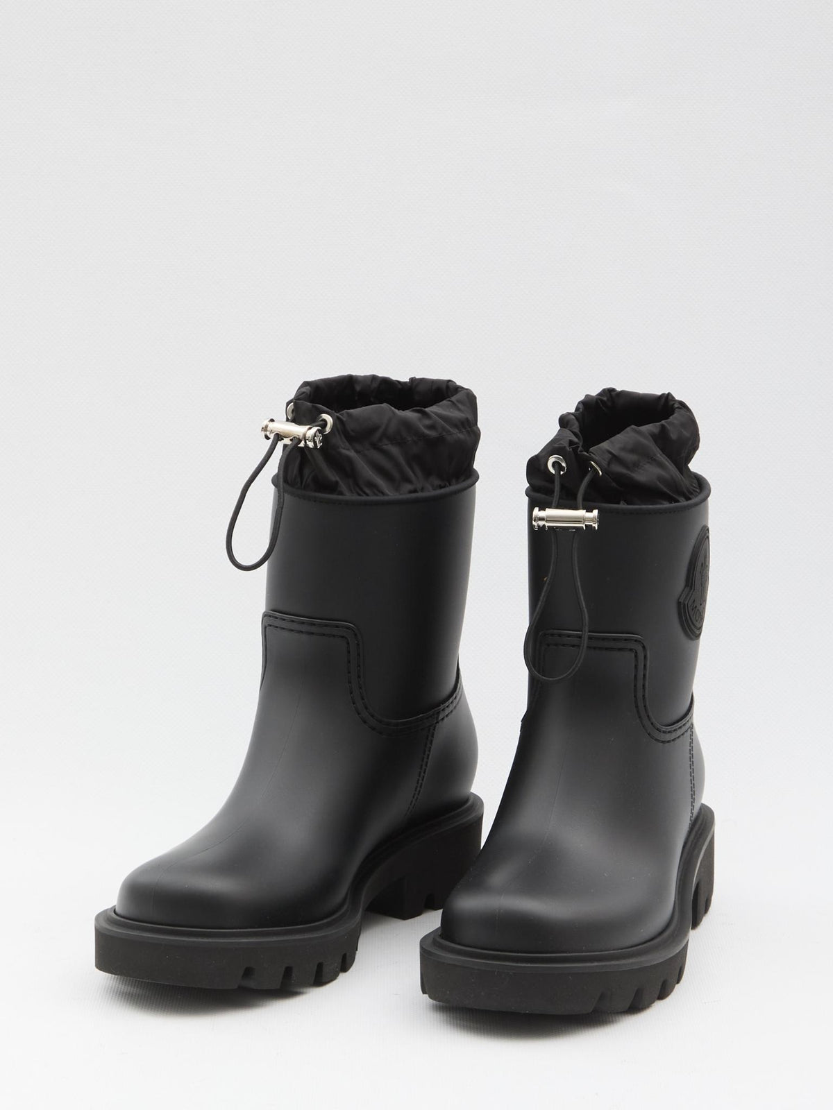 Moncler Black Leather Ankle Boots