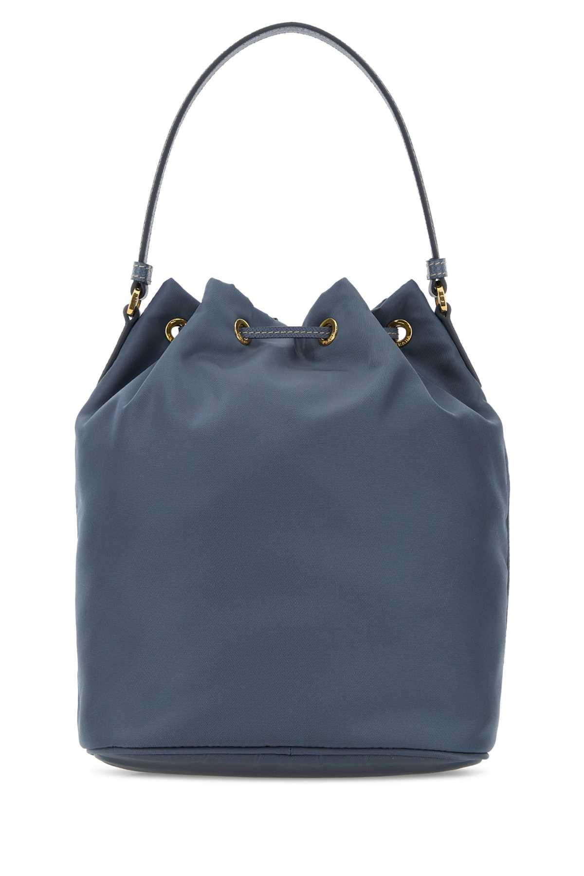 PRADA Blue Vino Soft Leather Tote Shoulder Bag