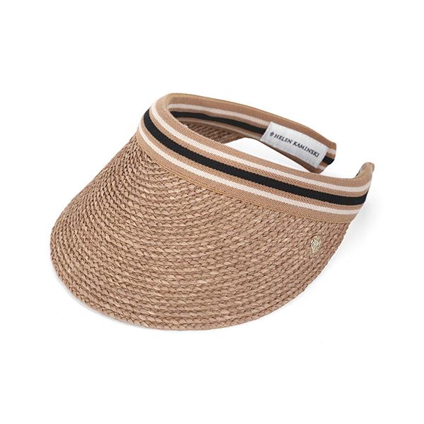 HELEN KAMINSKI Bianca Nuga Black Stripe Visor Women’s Sun Cap HAT50265 NUBS
