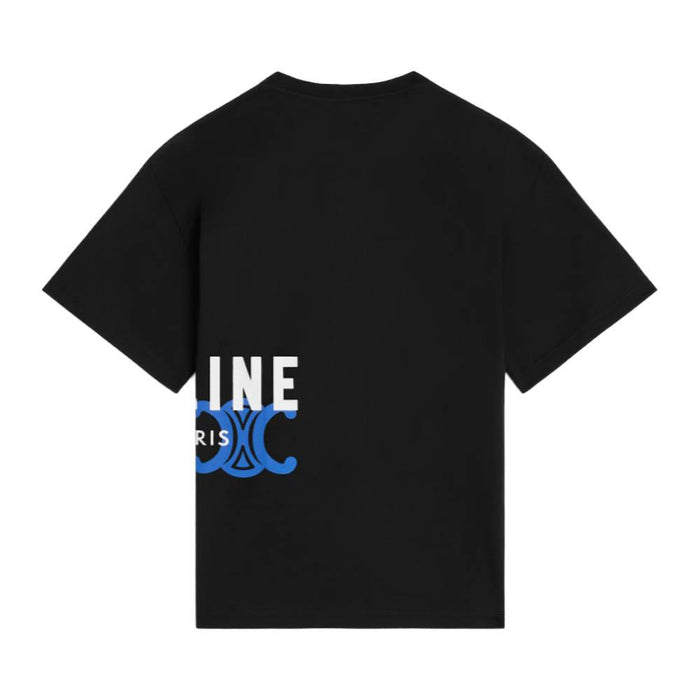 CELINE Black Jersey Cotton Short Sleeve T-Shirt