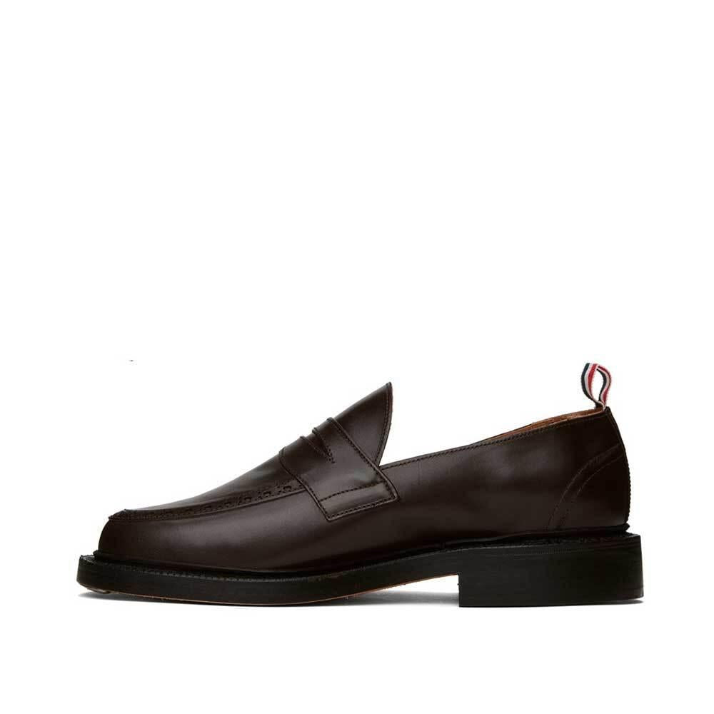 THOM BROWNE Box Calf Leather Penny Loafers for Men