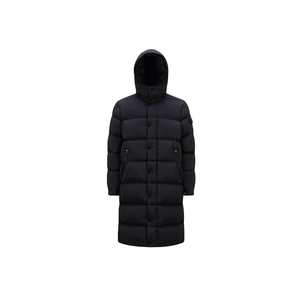 Moncler Hanoverian Logo Patch Long Hooded Down Jacket Black 1C00005 53333 999
