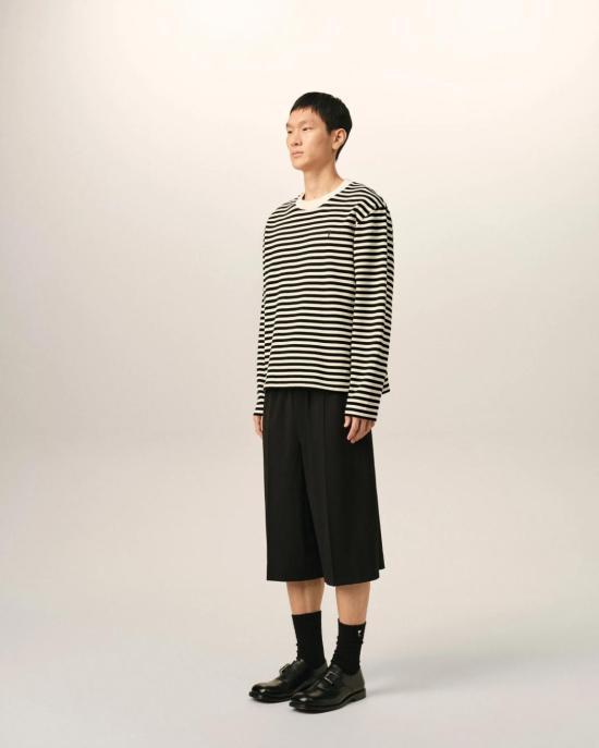 AMI Black Ivory Long Sleeve Sweatshirt