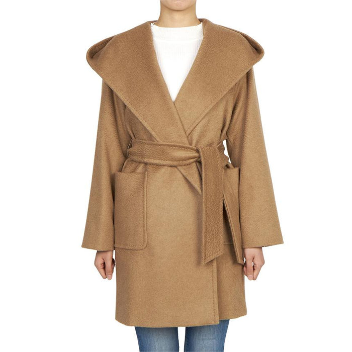 Max Mara Rialto Hooded Coat Women’s Wool Blend Beige Coat