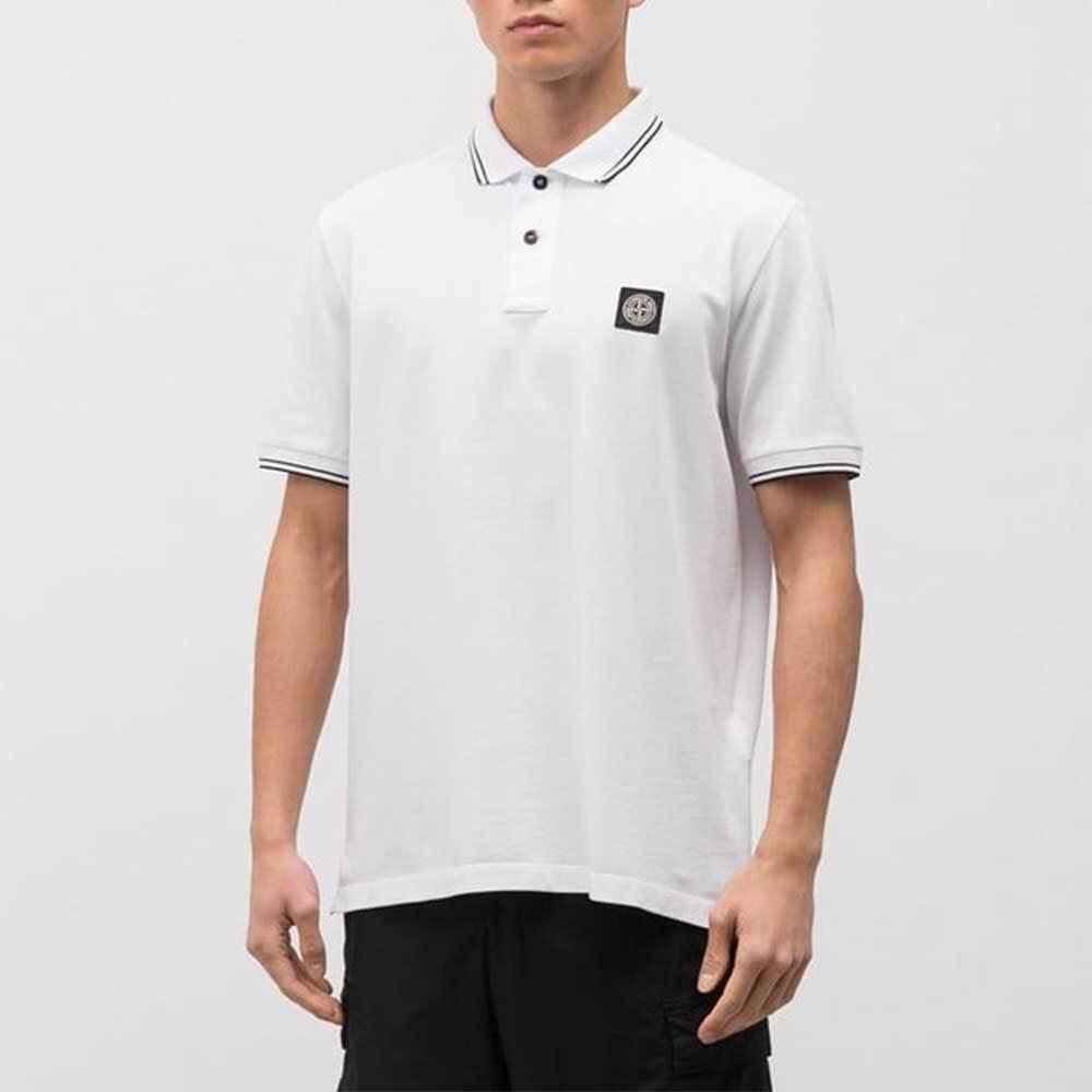 STONE ISLAND Organic Cotton PK Polo Shirt White Men’s 2200010