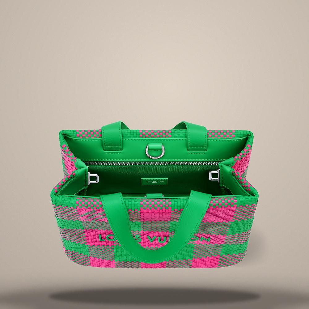 Louis Vuitton Mini Shopper Tote Pink Green Tote Bag N40891