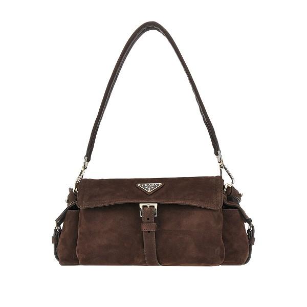 PRADA Black Leather Shoulder Bag