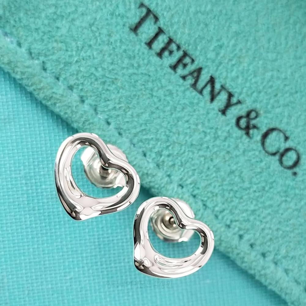 Tiffany & Co 925 Sterling Silver Open Heart Earrings 92 5