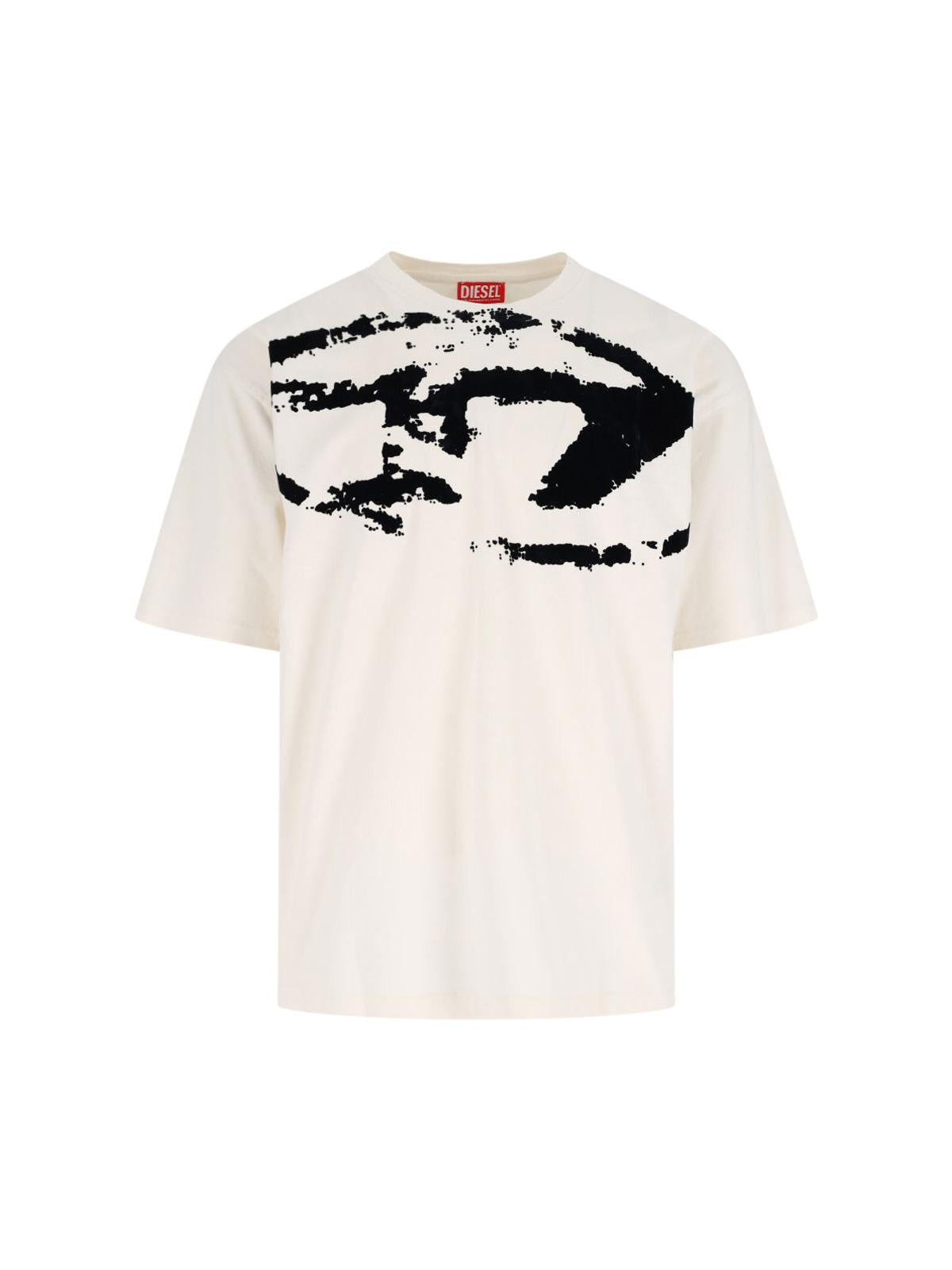 DIESEL Black Cotton Short Sleeve T-Shirt for Men