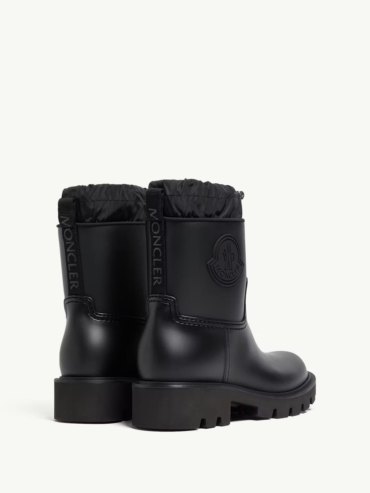 Moncler Black Leather Ankle Boots