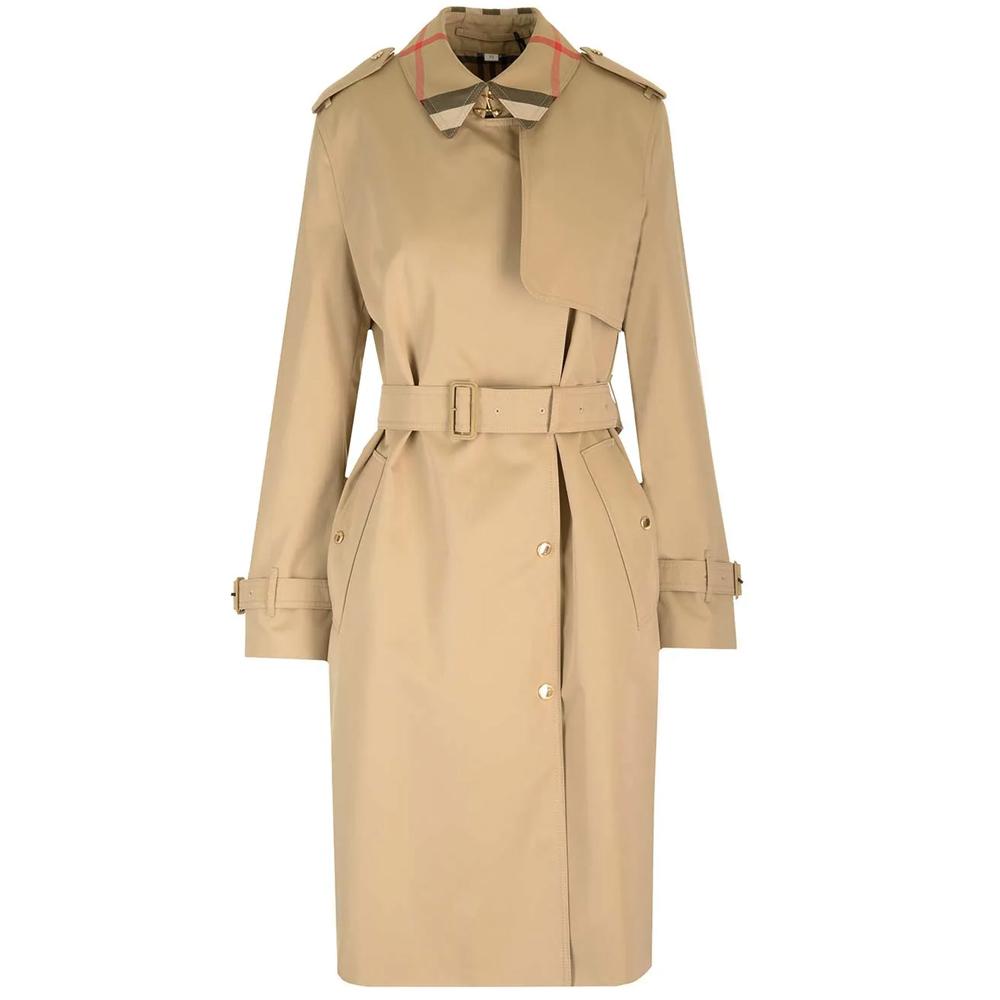 BURBERRY Sandridge Check Trench Coat Honey 8115484