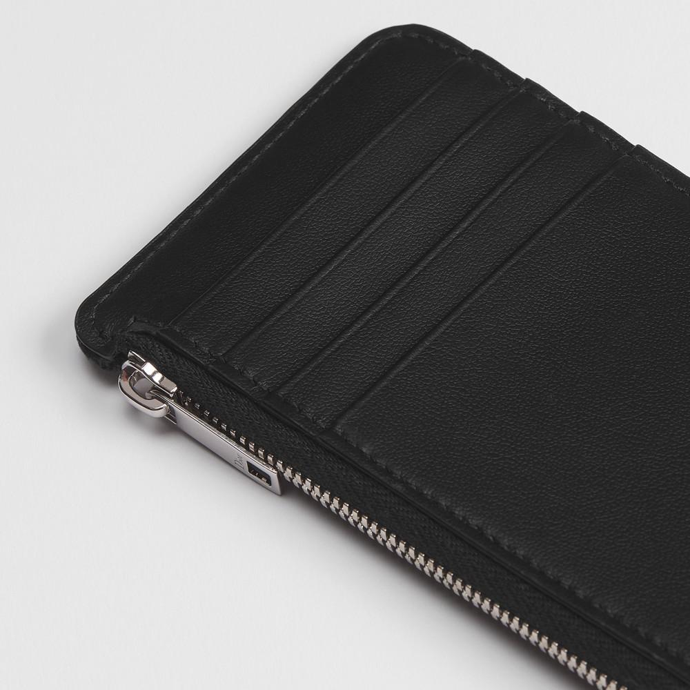 DIOR Black Oblique Jacquard Zip Card Holder Wallet