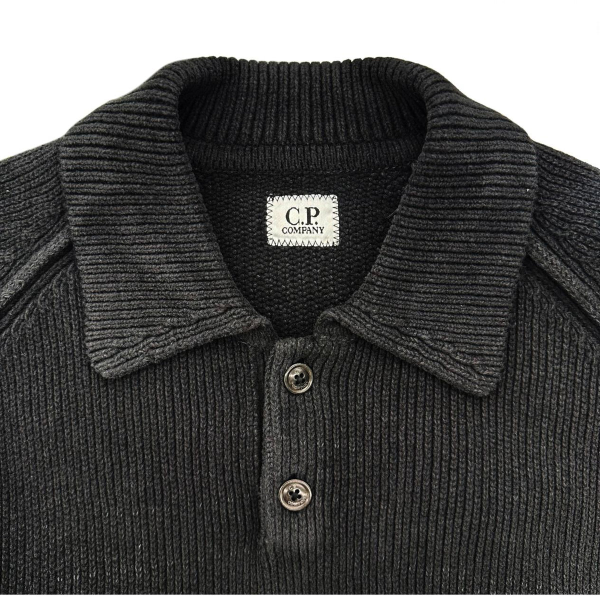 CP Company Logo Patch Collar Knit Sweater for Men 21CMKN198A 999