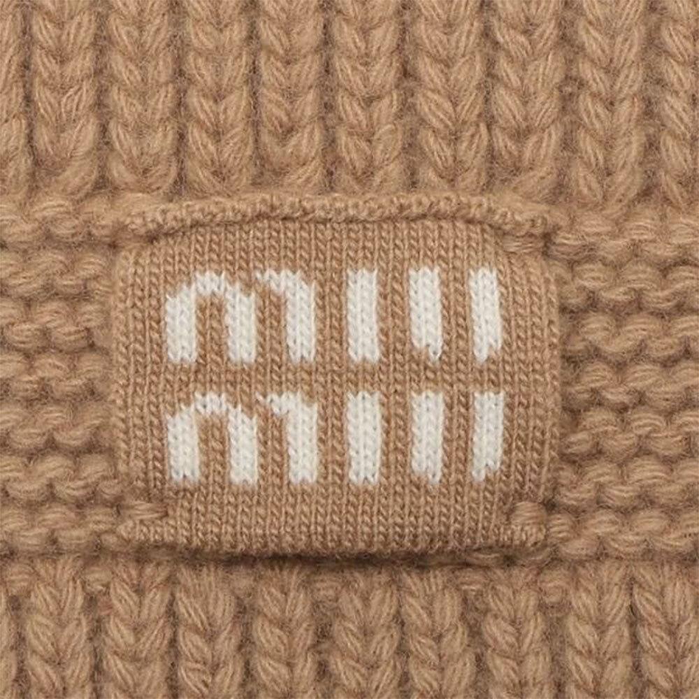 Miu Miu Wool Knit Scarf Black Unisex