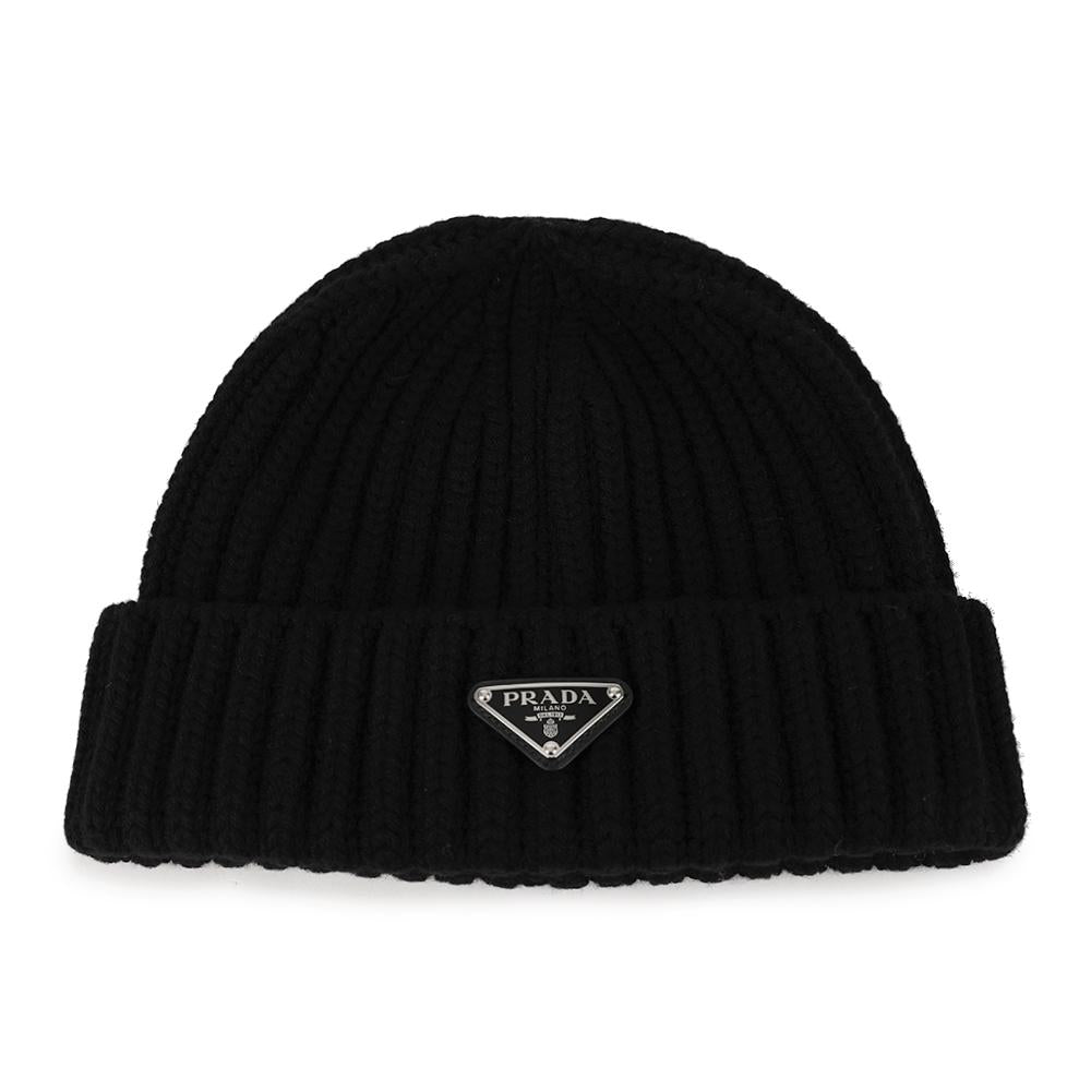 PRADA Wool Beanie Black Men’s Hat 2HC390 2DZL F0002