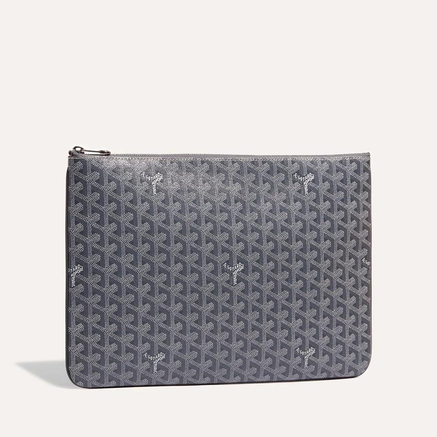 GOYARD Senat Clutch Pouch Women MGM Gray Leather Clutch SENAT2MGMTY 51CL51P