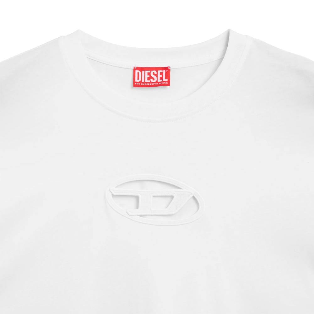 DIESEL Logo Crop T-Shirt White Women’s Cotton