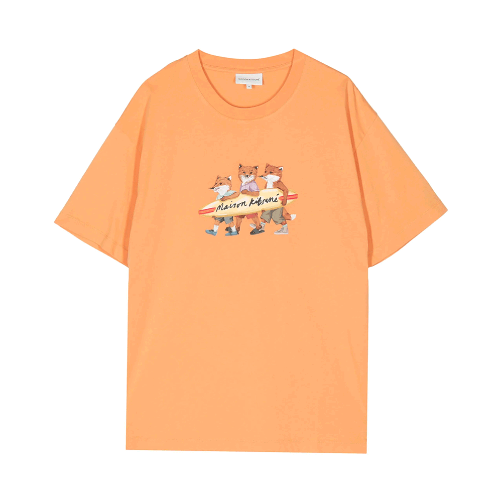 Maison Kitsune Surfing Fox Graphic Short Sleeve T-Shirt MW00116 KJ0136 P822