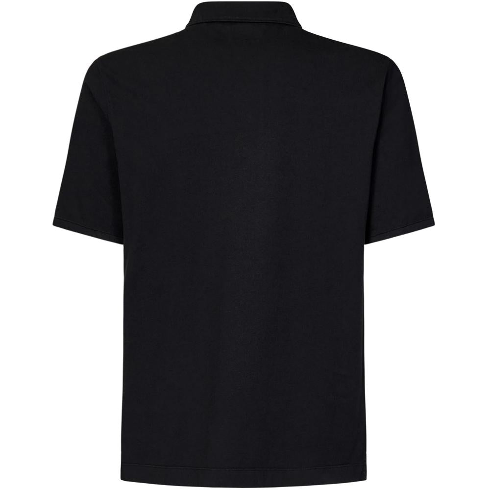 CP Company Logo Pocket Polo T-Shirt Black Cotton Men