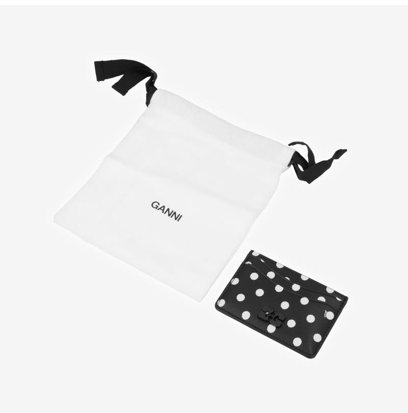 GANNI Leather Card Holder for Women B3010086 099