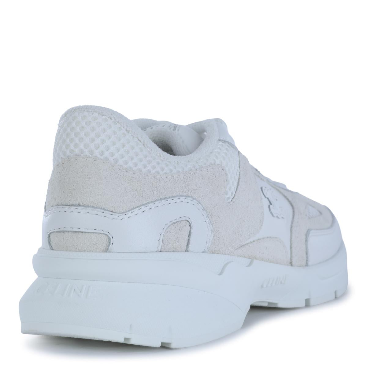 CELINE White Leather Low Top Sneakers