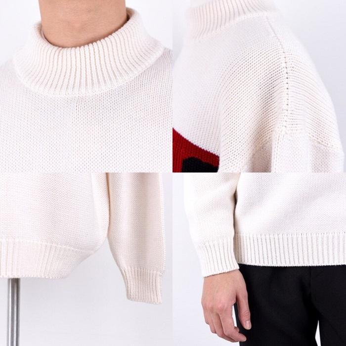GCDS Men’s Colorblock Logo Wool Crewneck Sweater