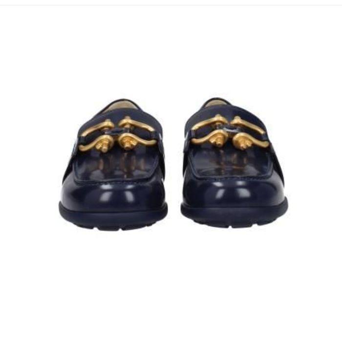 Bottega Veneta Leather Mousse Loafers Blue Sandals