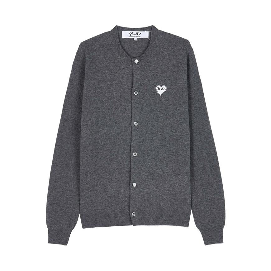 Comme des Garcons Unisex White Heart Cardigan AX N061 051 GREY